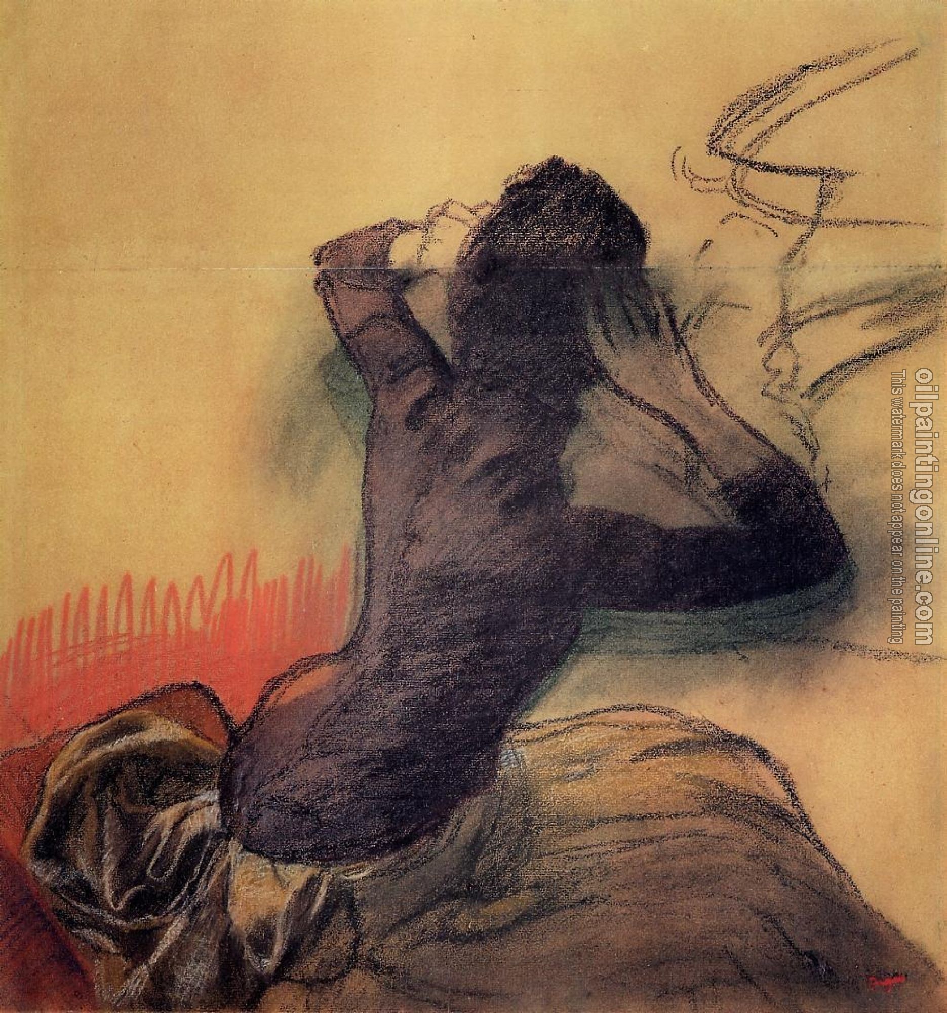 Degas, Edgar - Seated Woman Adjusting Her Hair